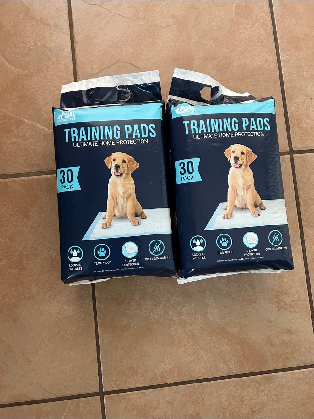 Pawsitively fun puppy training pads 2 packs
